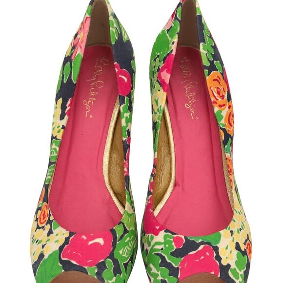 Lilly Pulitzer Floral Wedge Heels – Size 7.5 - Picture 2 of 5